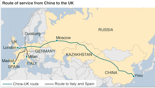 Rail freight from China to the UK