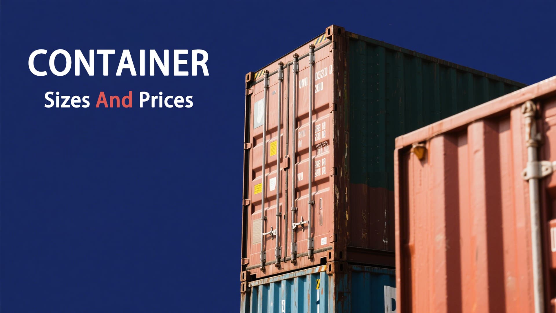 Prices of different types and sizes of containers